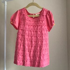 Matilda Jane Eyelet Trim Blouse Yellow Buttons